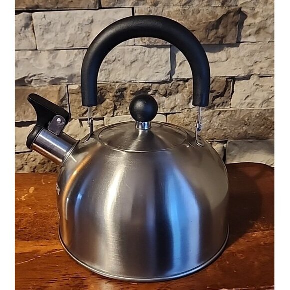 Whistling Tea Kettle Unbranded Stainless Steel Folding Handle and Lid - Picture 4 of 12